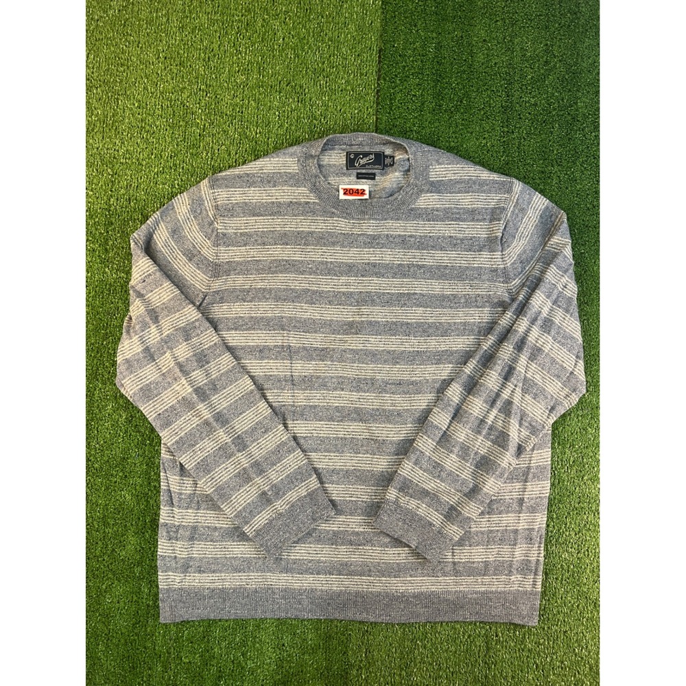 Grayers Clothiers Mens Blue Grey Striped 100% Cotton‎ Crewneck Sweater XL